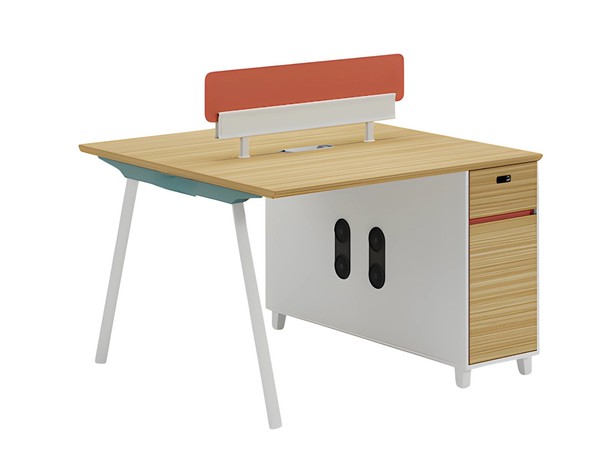 Schreibtisch Holzoptik Mit Stauraum Und RüCkenlehne Modernes BüRomöBel Design-image