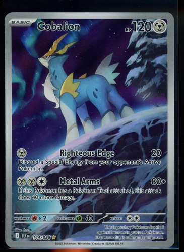 Pokemon TCG Cobalion 144/086 SV: Black Bolt Holo Illustration Rare 120 HP