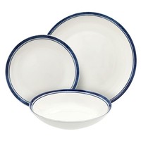 Geschirrset Tognana Filo Blu 18-Teilig FüR 6 Personen, Porzellan, Blau