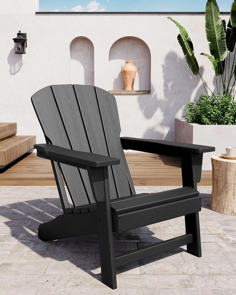 Silla Adirondack para patio, jardín, fogata, plástico HDPE duradero, 350 lb máximo Foto 4 de 4