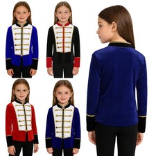 Kids Boys Girls Costume Elegant Tops Loose Jacket Long Sleeve Coat Zip Up Stage