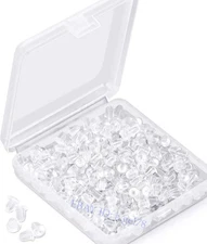 300Pcs Soft Clear Silicone Ear Backs Stoppers for Studs Hooks Hoops 4mm Pads