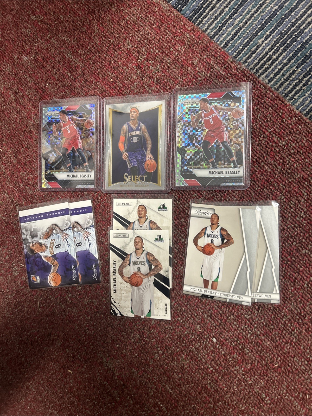 9 X MICHAEL BEASLEY CARD LOT W/XFRACTORS KANSAS STATE/SUNS/T-WOLVES