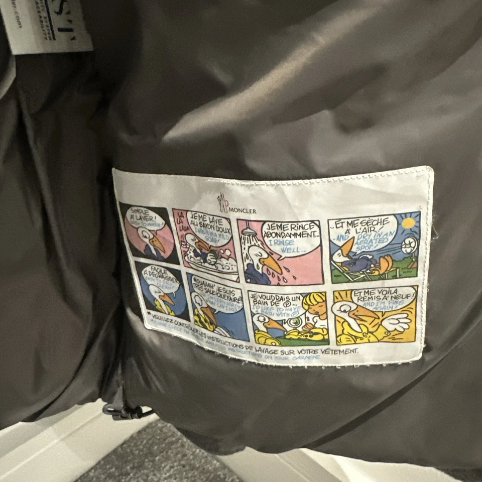 Moncler Montgenevre Padded Down Jacket Men’s 1/Small Grey Wool Detachable Hood - Image 4 of 4