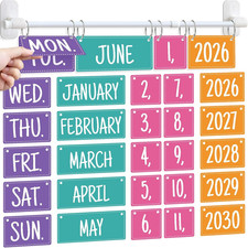 Magnetic Flip Calendar for Classroom, Flip Calendar Bulletin Board Set with Adju