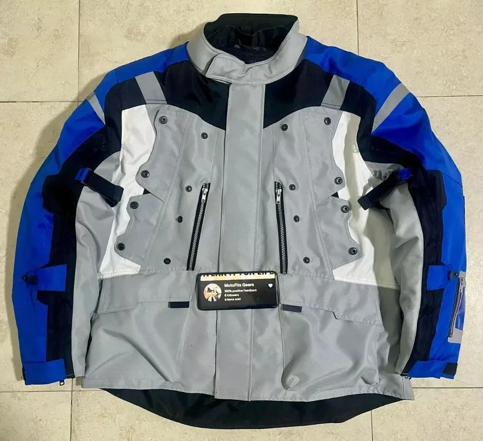 Bmw 5 GS Motorcycle Rallye Gray Blue GTX Jacket Men's Motorcycle/Motorbike RIDE - Bild 2 von 4