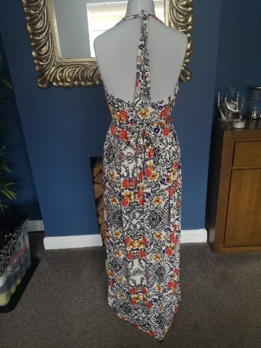 multicoloured Floral halterneck maxi dress By Primark Sz14 - Picture 6 of 8