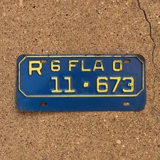 1960 Florida Motorcycle License Plate 11 673 YOM DMV Clear Harley Triumph Honda
