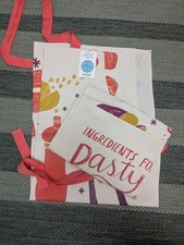 Oil Cloth Apron and Tea Towel Set Ingredients for A Pasty Design Adjustable Neck