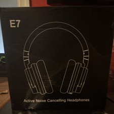 E7 Active Noise Cancelling Over-Ear Headphones Black Headband