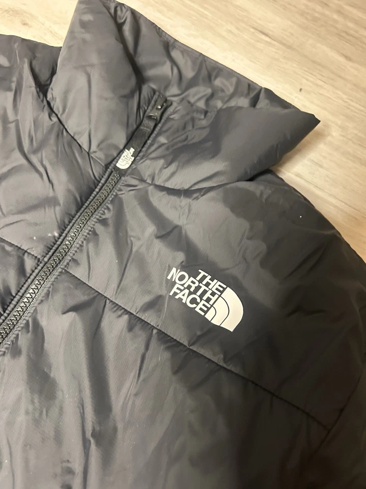 The North Face Nuptse Damen Daunenjacke Schwarz kurz Nylon Gr. S RV Logo - Bild 2 von 4