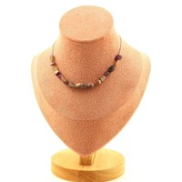 Halskette 15 Perlen Turmalin Rubellit Aus Brasilien Edelstahl Halskette Frauen