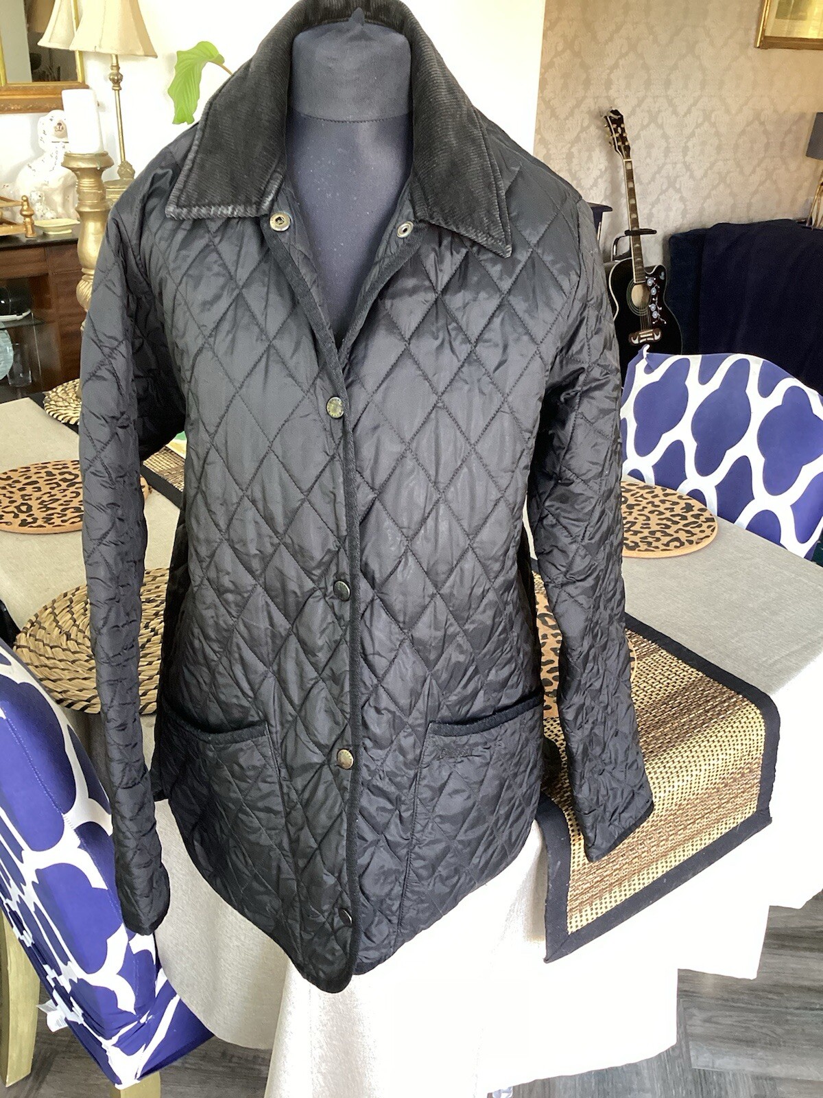 Barbour Liddesdale Black Quilted Jacket Size 10 Uk