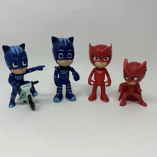 PJ Masks Catboy and Owlette Figures Red Blue Just Play Toy Lot of 4