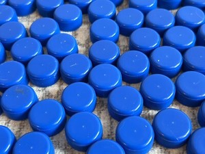 80 Plastic Bottle Caps Lids Tops Craft Art Projects Blue Color Upcycle Fiji Wate