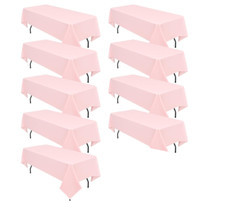 9 Pack Pink Tablecloths for 8ft Rectangle Tables 60 x 126 Inch - Polyester