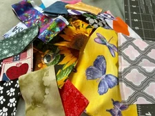 Lot Of 30 Cotton Fabric Scraps- Craft/Quilting