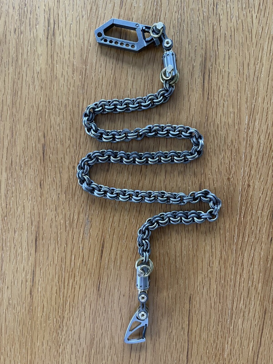 Titanium (Ti) Biker Wallet Chain, Droid Carabiner, Butted