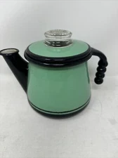 Vintage Vollrath Kook King Tea/Coffee Kettle Pot Seafoam Green Aqua