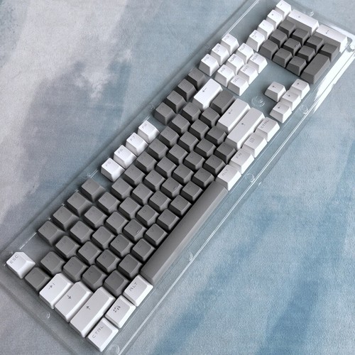 White Gray PBT Double-shot Keycap Set Shine Through OEM for Cherry MX Keyboards - Picture 3 of 8