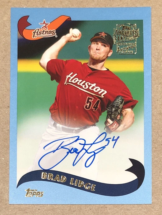 2020 Topps Archives Brad Lidge Auto Blue Autograph #/25 - Jersey # In Signature - Image 2 of 4