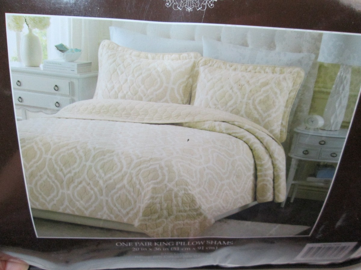 New Raymond Waites King Shams Butter Light Yellow and White