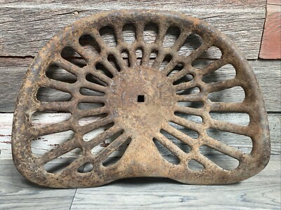 Original Cast Iron Tractor Seat Deering Antique Farmhouse Rusty Heavy No Cracks