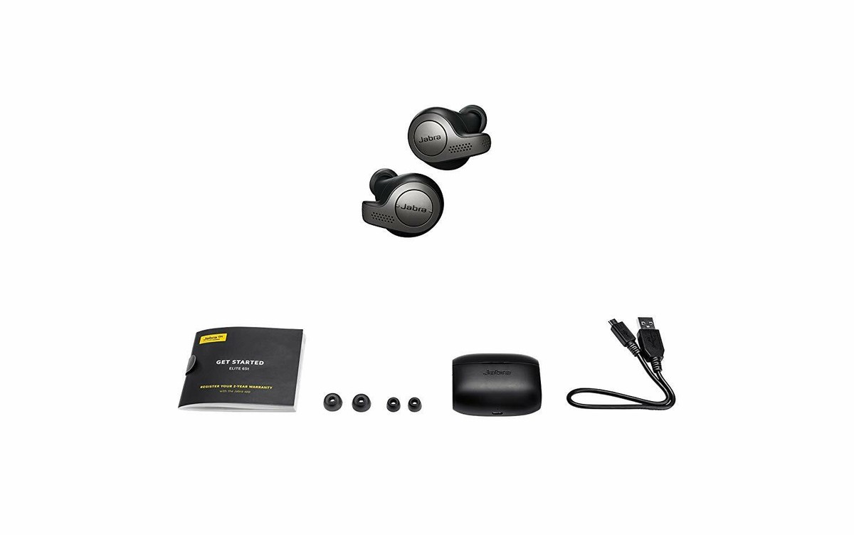 Jabra Elite 65t Wireless Earbud Headphones, Titanium Black +