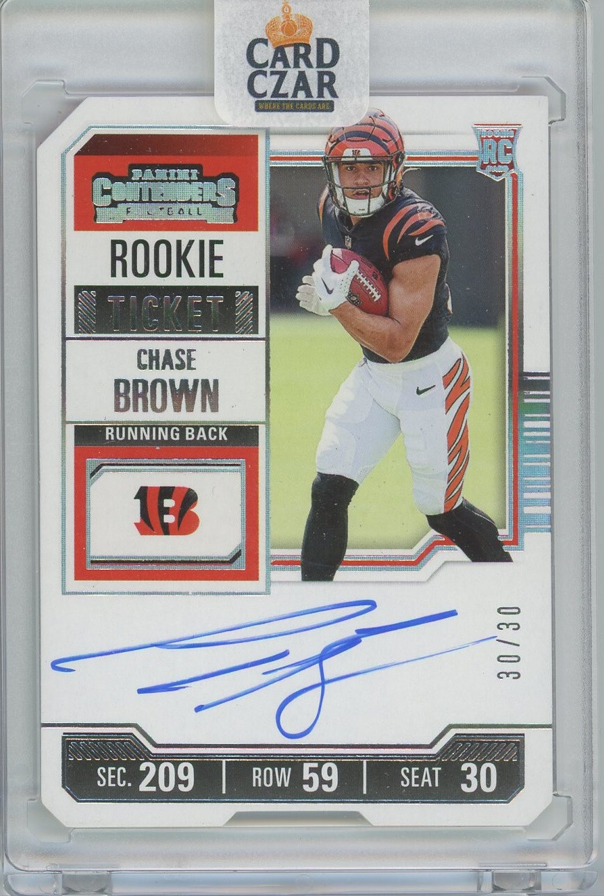 2023 Contenders CHASE BROWN Ticket Stub Auto RC Rookie #'d 30/30