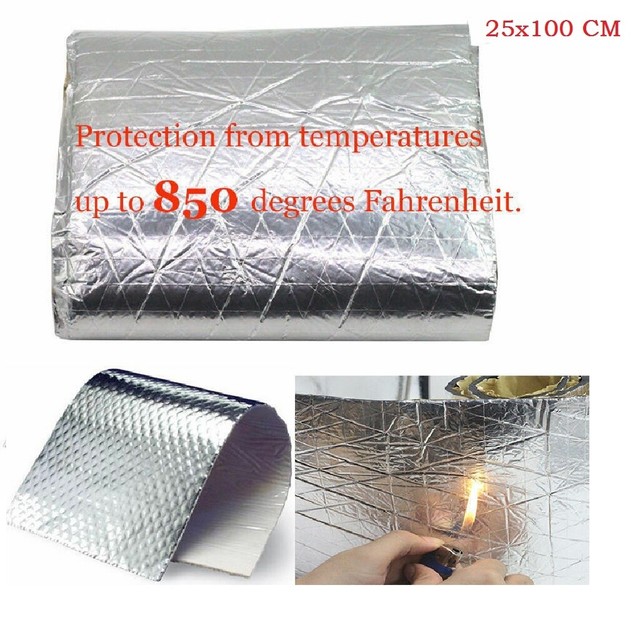 HighTemperature Heat Reflective Adhesive Backed Sheet, 0.82 x 3.28 ft
