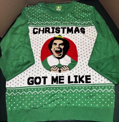 Elf Will Ferrell Christmas Got Me Like Sweater Unisex Size 2X Holiday Party  Fun