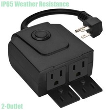 2-Outlet Outdoor Wi-Fi Smart Plug IP65 Weather Resistance Alexa Google Home