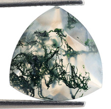 AAA  Moss Agate Trillion 13X13 mm Wholesale Gemstone Engagement Gift 4.75 Ct.