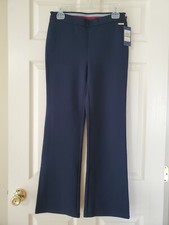 Tommy Hilfiger Women s Navy High Elastic Waist Fitted Bootcut Ponte Pants Sz.S
