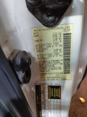 【no.】MG 2.5 2009 NISSAN ALTIMA 09 2.5L W/o Hybrid; (VIN A 4th Digit