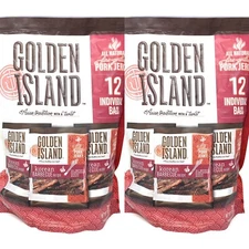 2 (12 Ind Pack) Bite Size Golden Island Korean BBQ Pork Jerky (24) Total  Packs