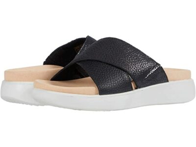 Romika Borneo stilvolle Damen-Slipper schwarze Ledersandalen mit offener Zehenpartie UK 6