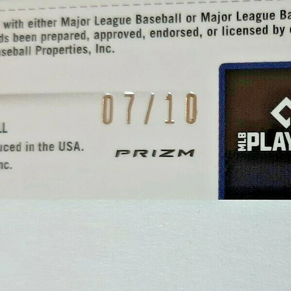 2021 Contenders Optic Prizm Gold #82 Franmil Reyes #7/10 Cleveland Str Refractor - Image 3 of 3