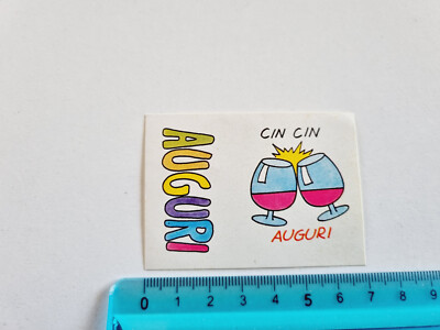 ADESIVO AUGURI CIN CIN STICKER AUTOCOLLANT AUFKLEBER KLEBSTOFF VINTAGE