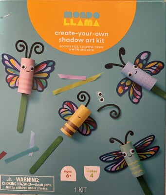 New Mondo Llama Create-Your-Own Shadow Art Butterfly   Craft Kit (Makes 4)