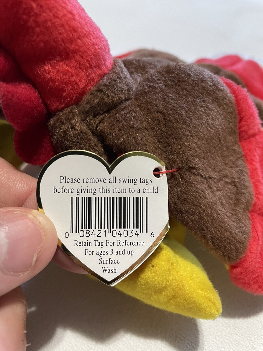 TY Beanie Babies : Gobbles The Turkey, Erreurs, vintage, État neuf