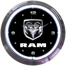 15" Neonetics LED Neon Dodge Ram Truck Automotive Wall Clock Shop Sign 8RAMXX