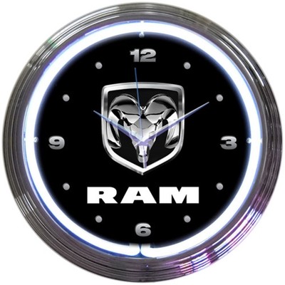 15'' Neonetics LED Neon Dodge Ram Truck Automotive Wall Clock Shop Sign 8RAMXX