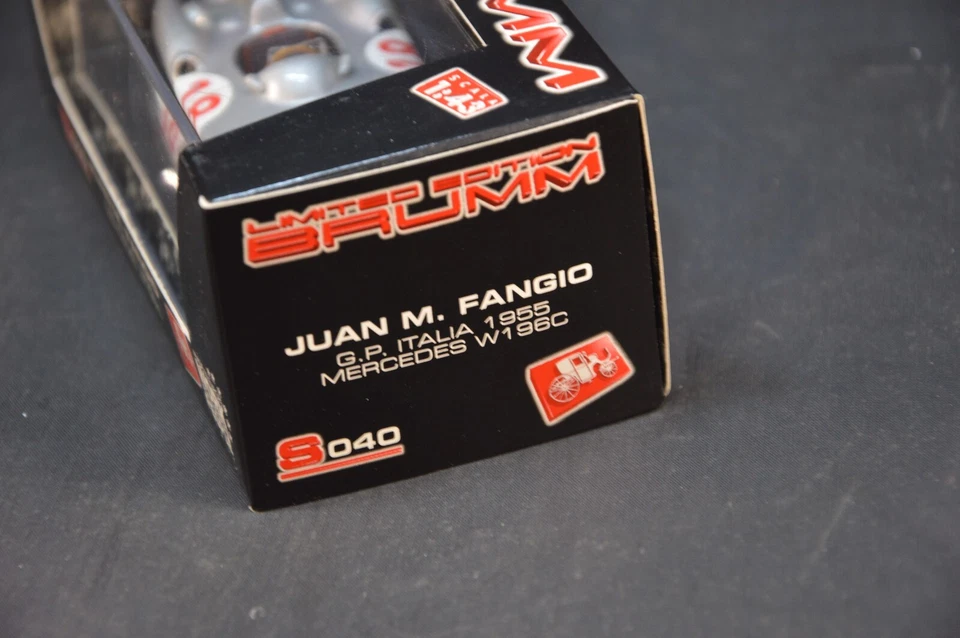 MERCEDES W196C GP ITALIA 1955 J M FANGIO S040 BRUMM 1/43 DIE CAST MODEL - Immagine 3 di 3