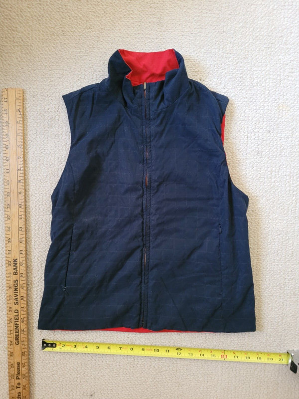 Faconnable women golf vest reversible red blue size medium