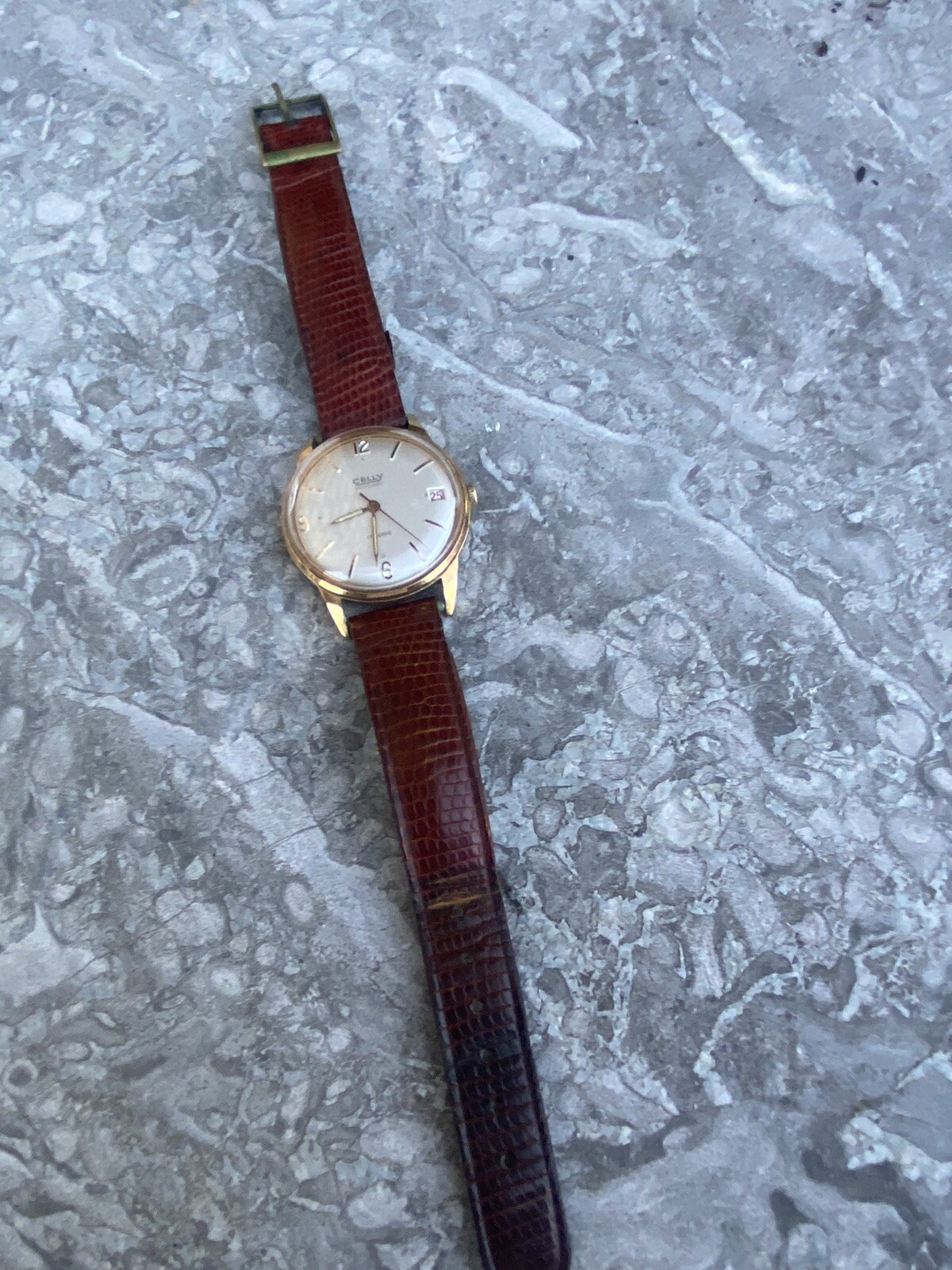 Montre Homme Celly Mécanique Vintage Années 70 - Boîtier Carré Acier - État Très Bon