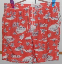 MEN'S OLD NAVY CORAL TROPICAL SWIM TRUNKS 8" - SIZE XXLARGE