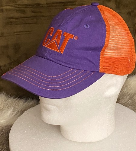 Blanchard Machinery CAT Hat Purple Orange Clemson Mesh Back Adjustable Cap Hat - Picture 4 of 10