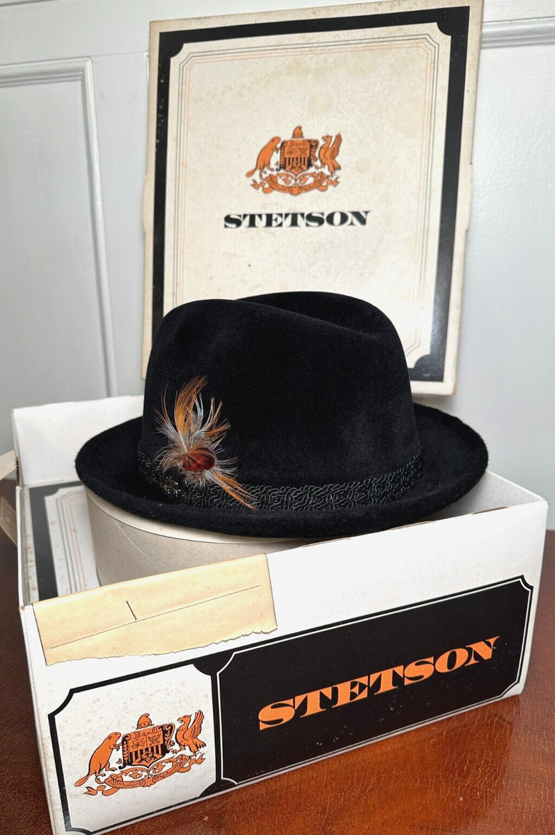 Vintage STETSON Sovereign Black Felt Men's Size Large Fedora Vintage STETSON Sovereign Black Felt Men's Size Large Fedora
