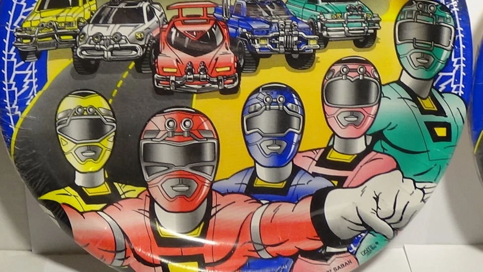 Lote de 16 platos de cena Mighty Morphin Power Rangers Turbo 9" nuevos sellados 1997 Saban Foto 3 de 4